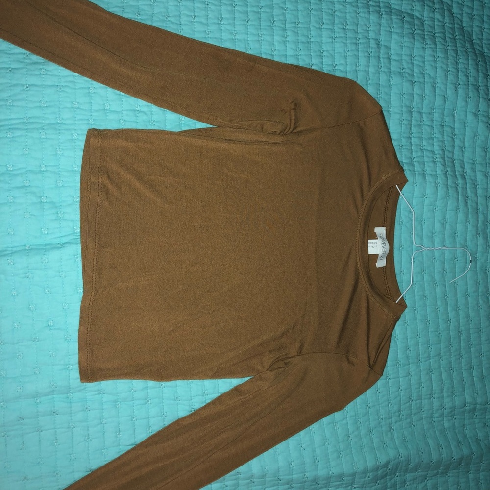 Forever 21 rust orange long sleeve crop top.